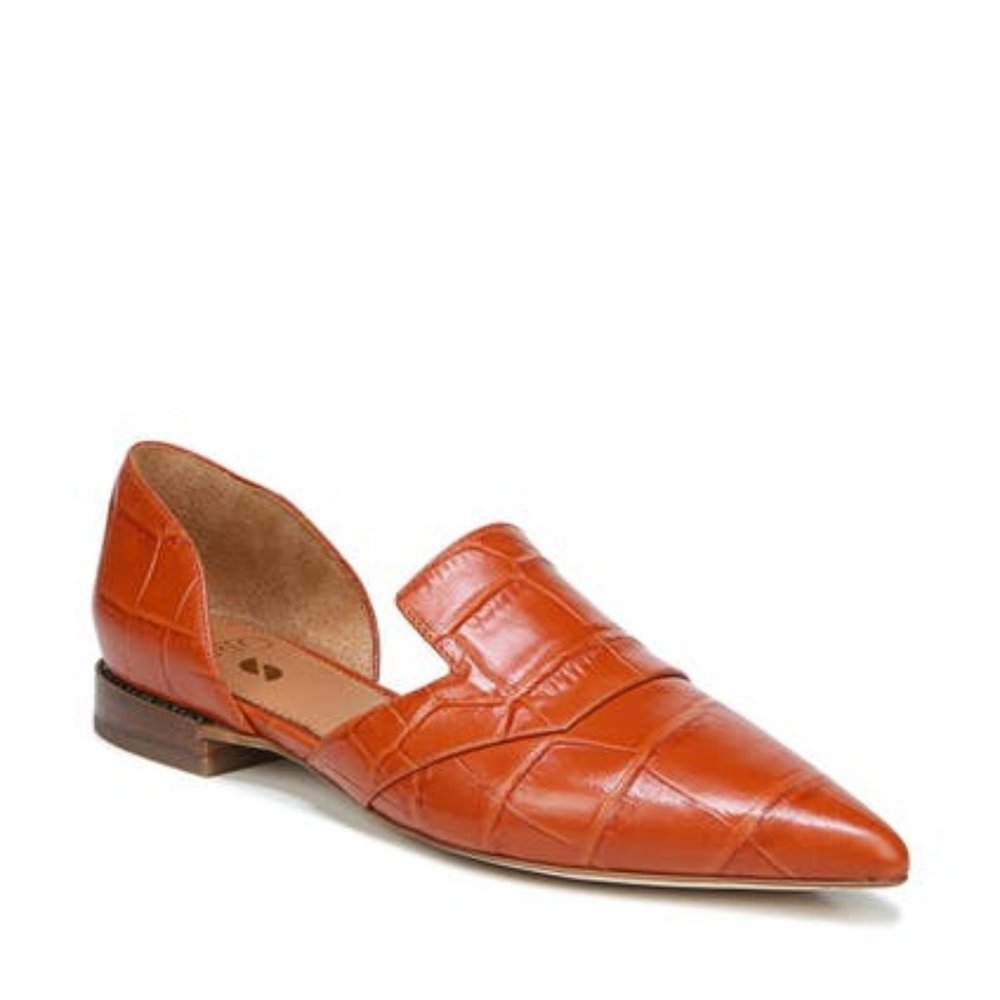 NEW SARTO BY FRANCO SARTO Women Toby Pointy Croco Burnt Orange Dress d'Orsay - Picture 1 of 7